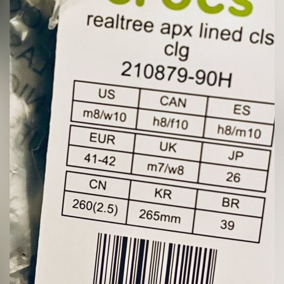 CROCS x Realtree APX Classic Lined Clog Unisex W10 M8 Camo Hiking Lounging NEW - Picture 7 of 11